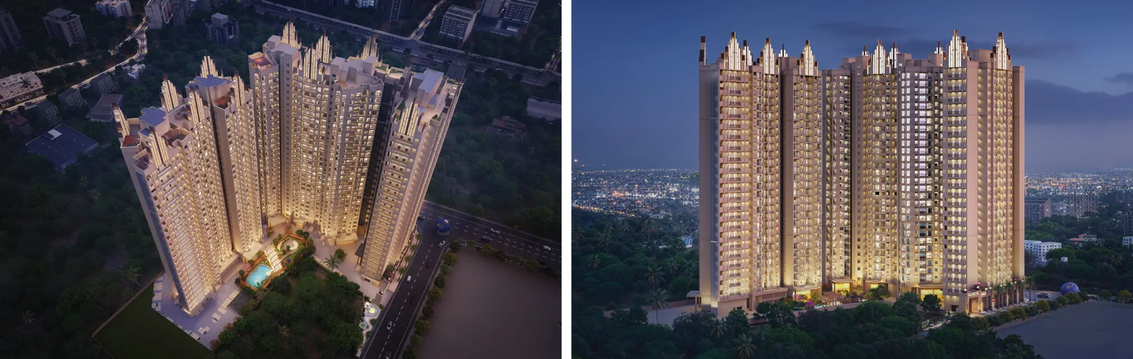 Raunak Earth Park towers by day